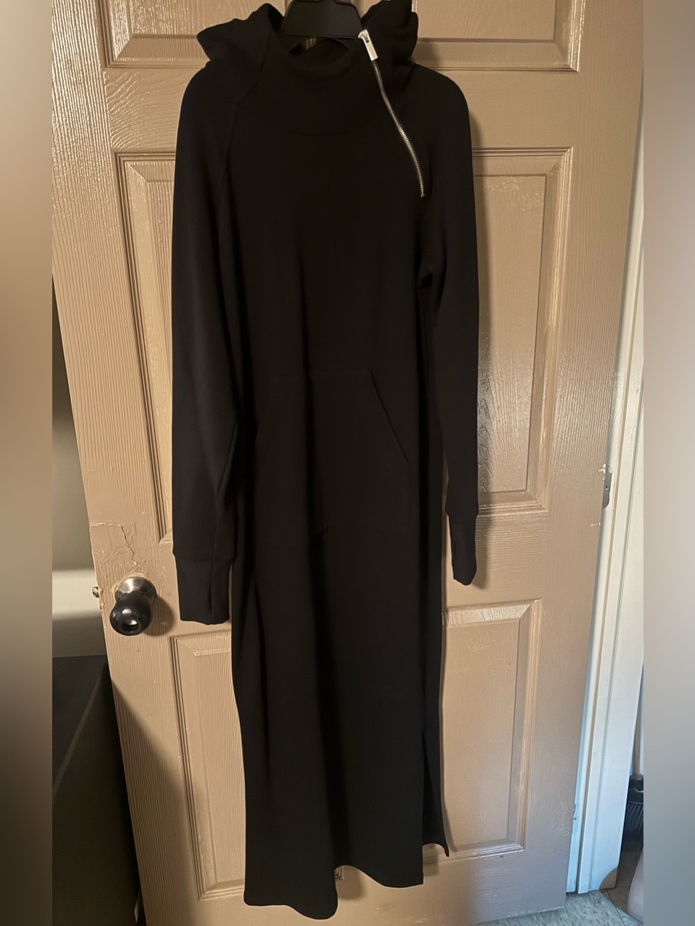 MARCELLA New York Black Long Sleeve Midi Dress with Zip Detail